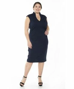 Plus Size ALEXIA ADMOR Katrina Splitneck Midi Dress