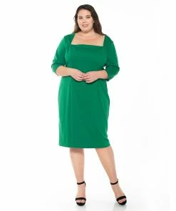 Plus Size ALEXIA ADMOR Squareneck Sheath Dress