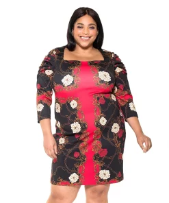 Plus Size Alexia Admor Floral Squareneck Sheath Dress