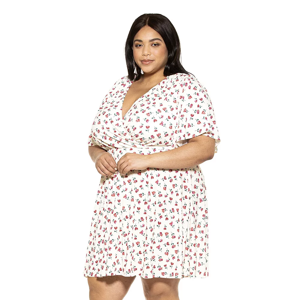 Plus Size ALEXIA ADMOR Oakless Flutter-Sleeve Fit & Flare Dress - Image 5