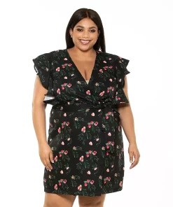 Plus Size ALEXIA ADMOR Ada Ruffle-Sleeve Wrap Dress