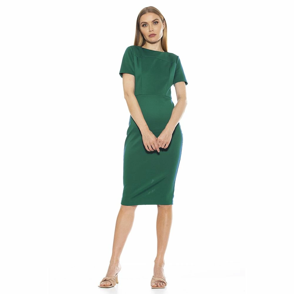 Women's ALEXIA ADMOR Scuba Midi Sheath Dress - Image 2