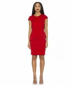 Women's ALEXIA ADMOR Ariana Peplum-Hem Sheath Dress