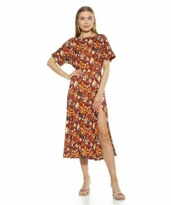 Women's ALEXIA ADMOR Lana Draped Bodice Midi Dress