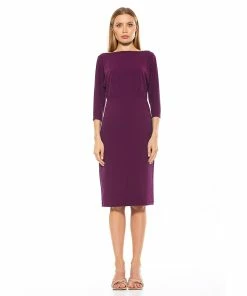 Women's ALEXIA ADMOR Paris Long Sleeve Dolman Sheath Dress