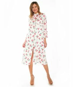 Women's ALEXIA ADMOR Gemma Bow Button Down Dress