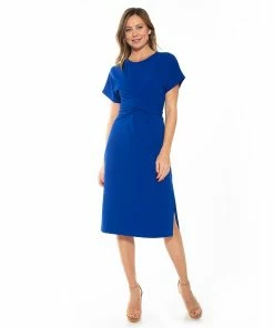Women's ALEXIA ADMOR Knot-Waist Midi Shift Dress
