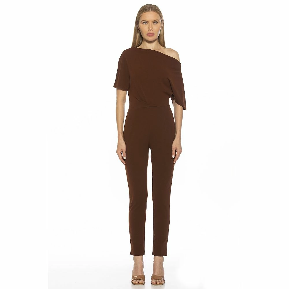 Women's ALEXIA ADMOR Athena Draped Off-Shoulder Jumpsuit - Image 8