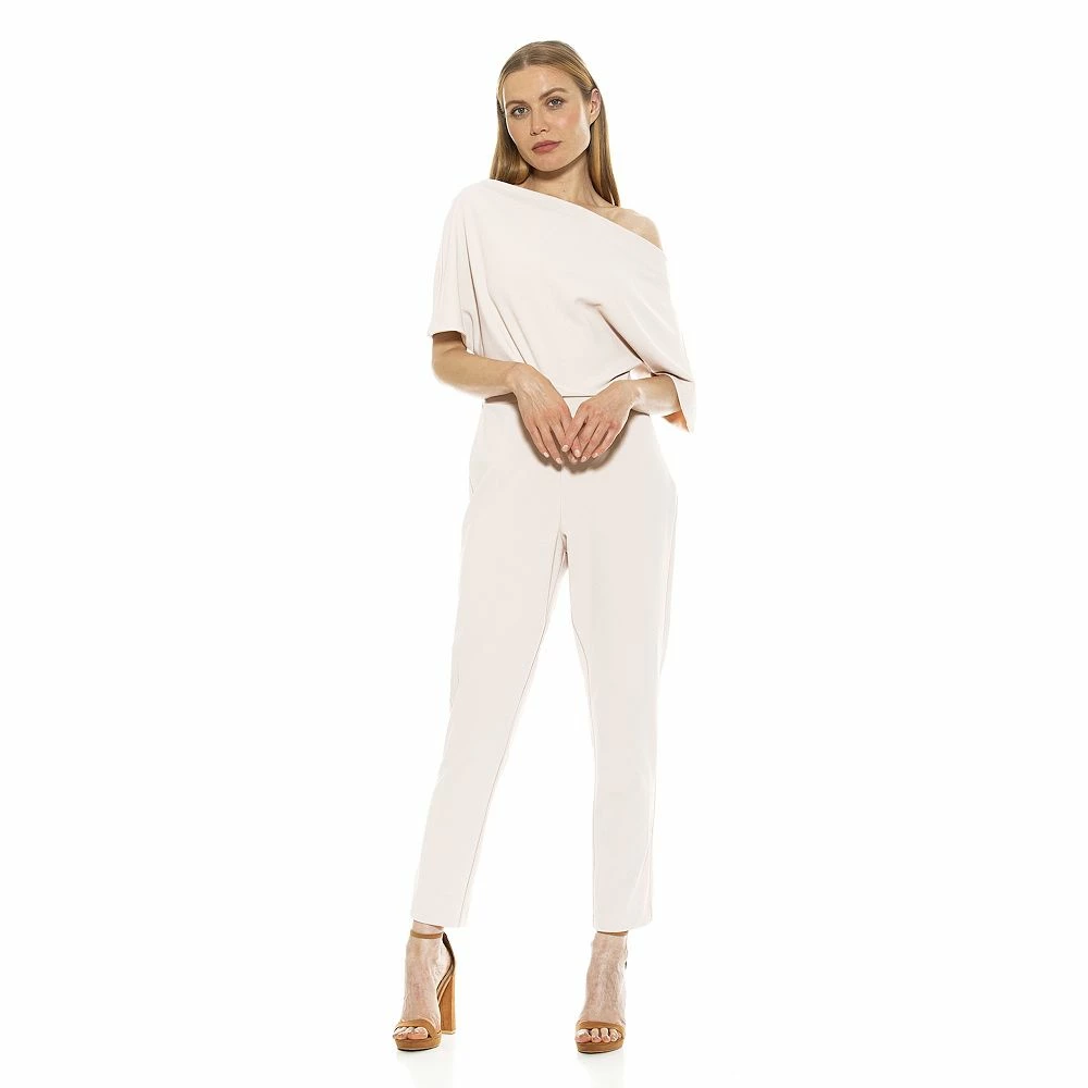 Women's ALEXIA ADMOR Athena Draped Off-Shoulder Jumpsuit - Image 7