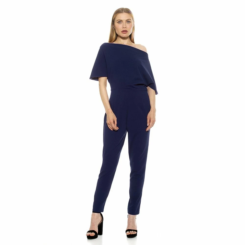 Women's ALEXIA ADMOR Athena Draped Off-Shoulder Jumpsuit - Image 3