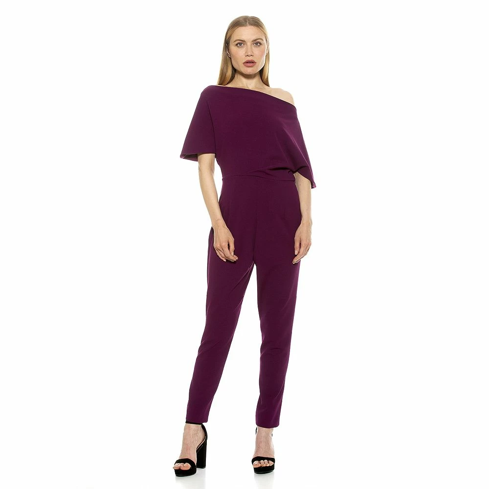 Women's ALEXIA ADMOR Athena Draped Off-Shoulder Jumpsuit - Image 6