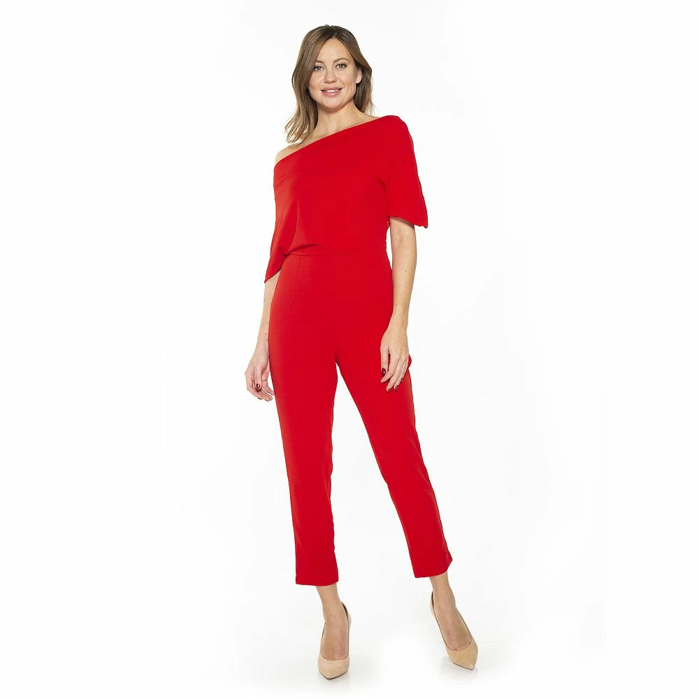 Women's ALEXIA ADMOR Athena Draped Off-Shoulder Jumpsuit - Image 4