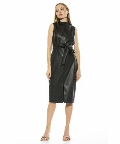 Women's ALEXIA ADMOR Fara High Neck Front Slit Sheath Dress