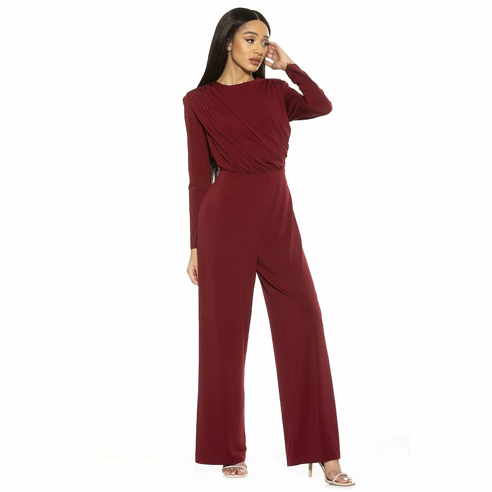 Women's ALEXIA ADMOR Draped Wide-Leg Jumpsuit - Image 6