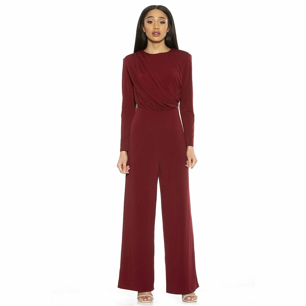 Women's ALEXIA ADMOR Draped Wide-Leg Jumpsuit - Image 8