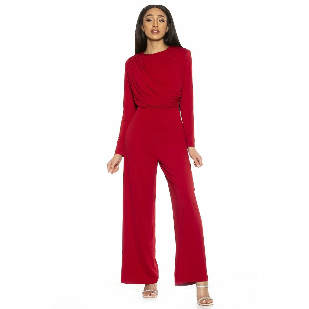 Women's ALEXIA ADMOR Draped Wide-Leg Jumpsuit - Image 2