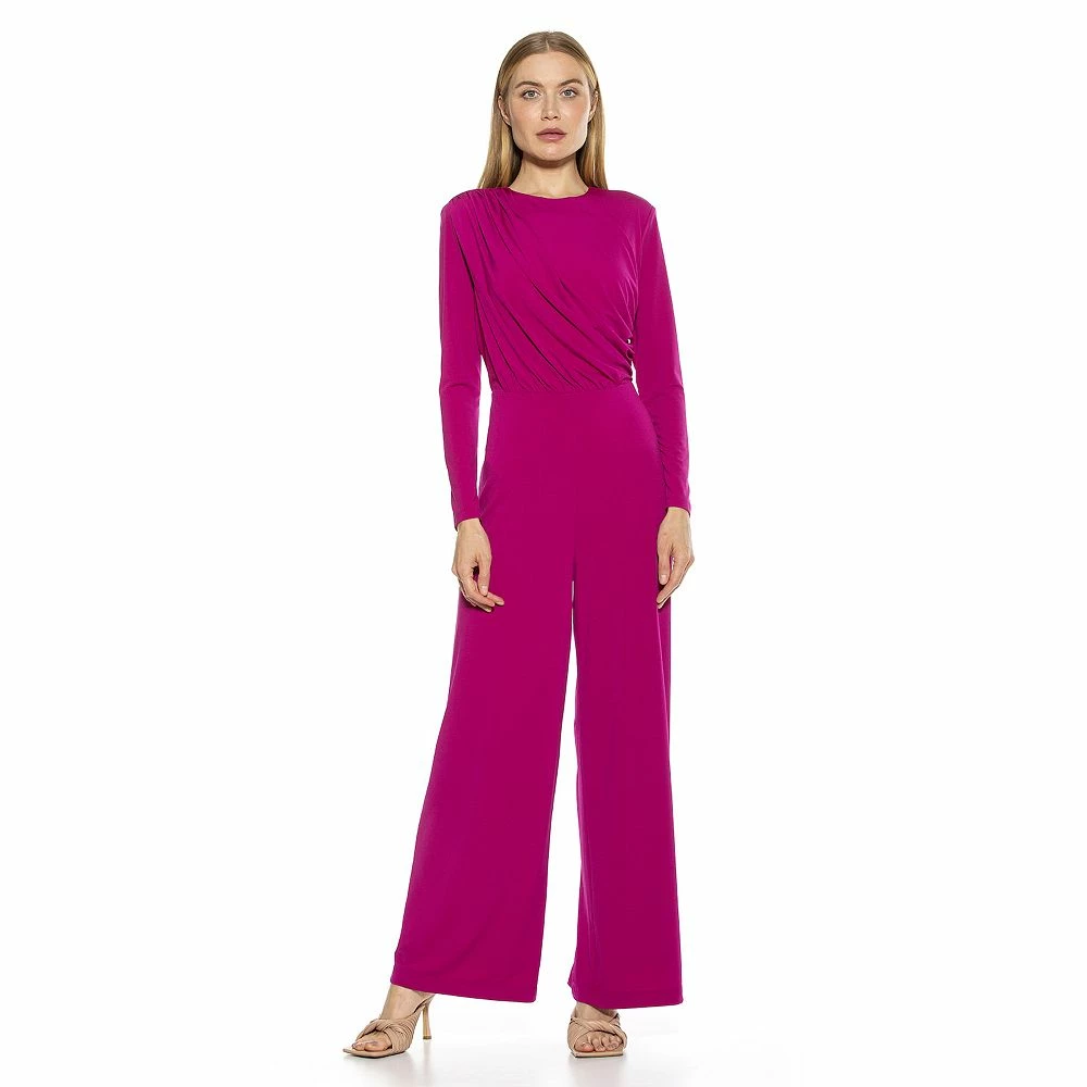 Women's ALEXIA ADMOR Draped Wide-Leg Jumpsuit - Image 3