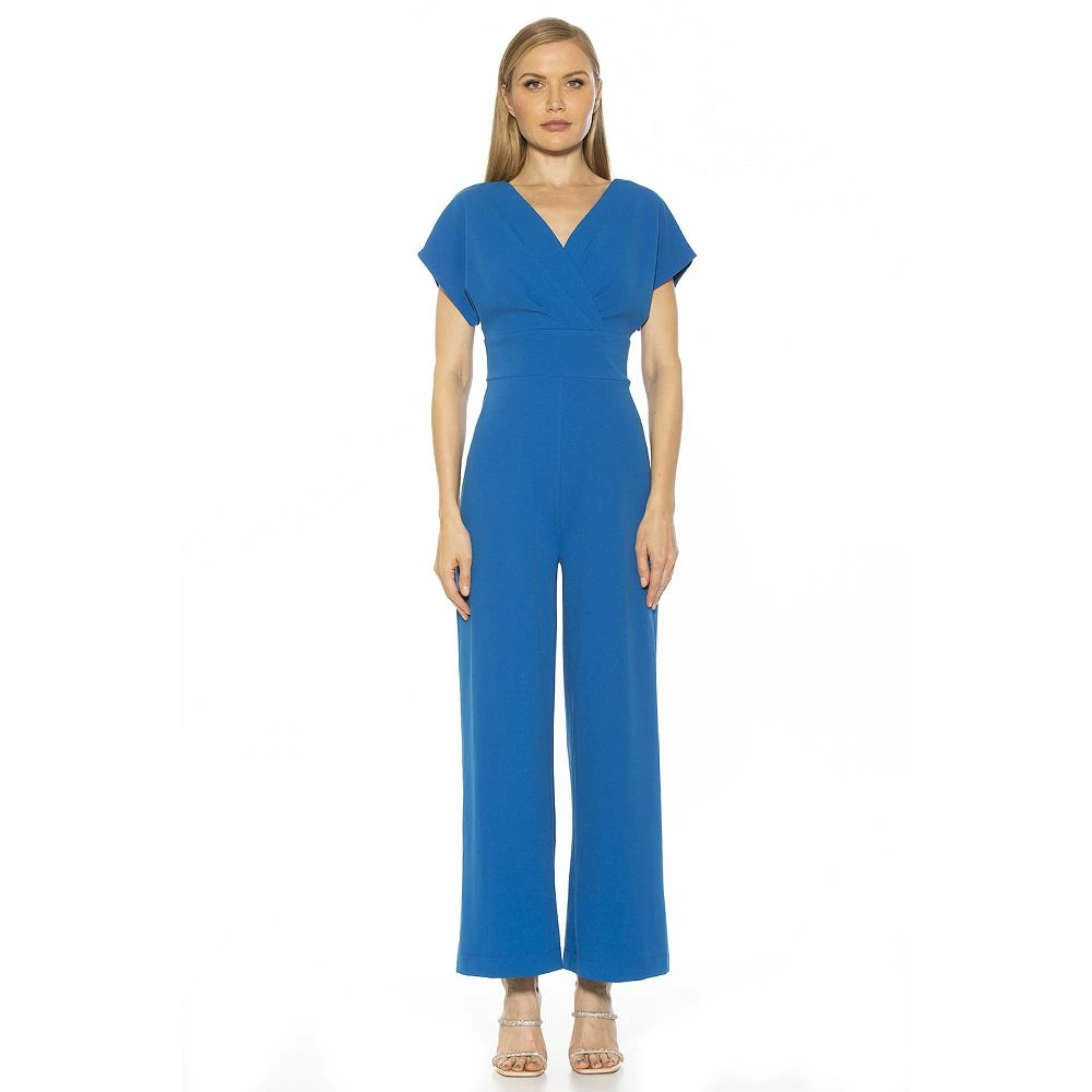 Women's ALEXIA ADMOR Surplice Short Sleeve Jumpsuit