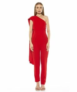 Women's ALEXIA ADMOR Cape One-Shoulder Jumpsuit