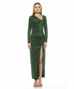 Women's ALEXIA ADMOR Cutout Ruched Shimmer Gown