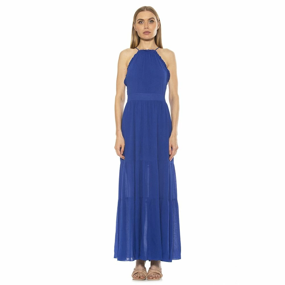 Women's ALEXIA ADMOR Kira Ruffle Halter Maxi Dress - Image 6