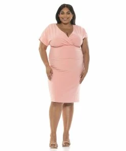 Plus Size ALEXIA ADMOR Naomi Draped Surplice Sheath Dress