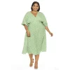 Plus Size ALEXIA ADMOR August Draped Midi Fit and Flare Dress