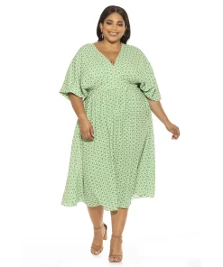 Plus Size ALEXIA ADMOR August Draped Midi Fit and Flare Dress