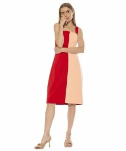 Women's ALEXIA ADMOR Marissa Colorblock A-Line Midi Dress