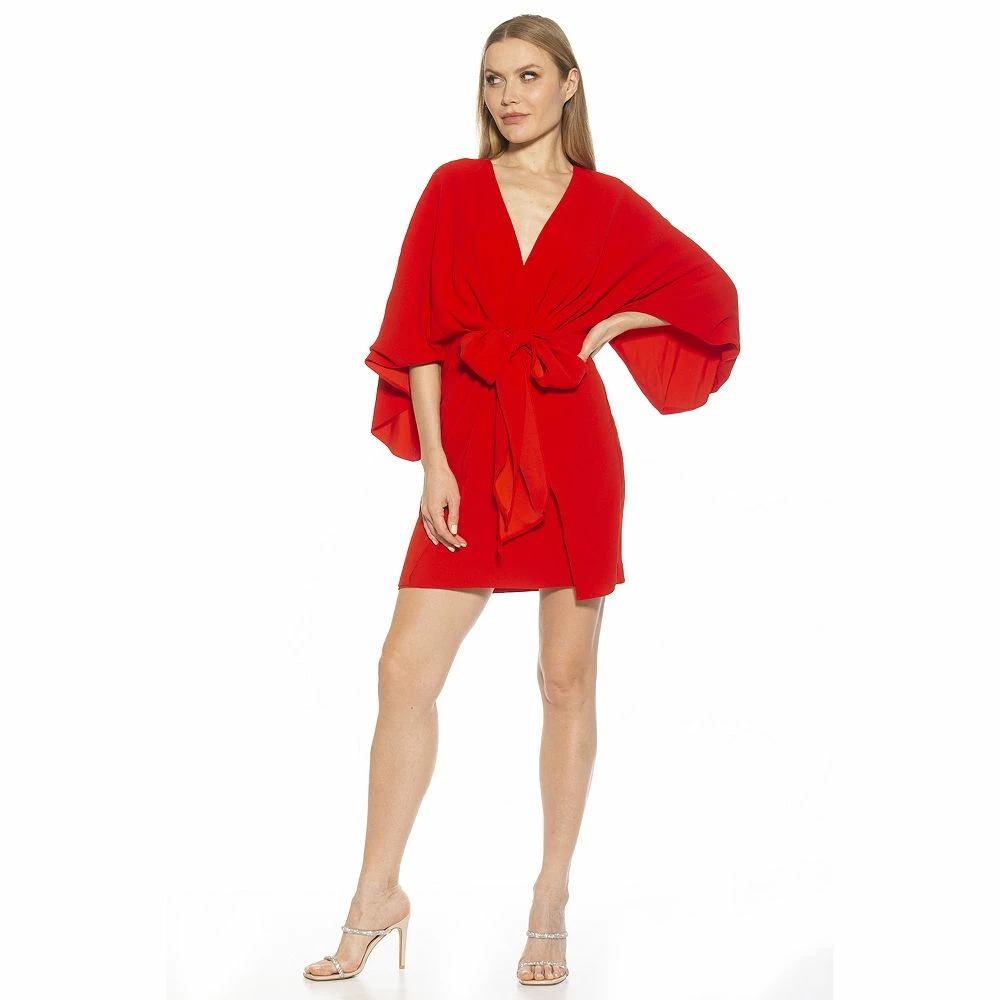 Women's ALEXIA ADMOR Dania Draped Dolman Surplice Front Dress - Image 3