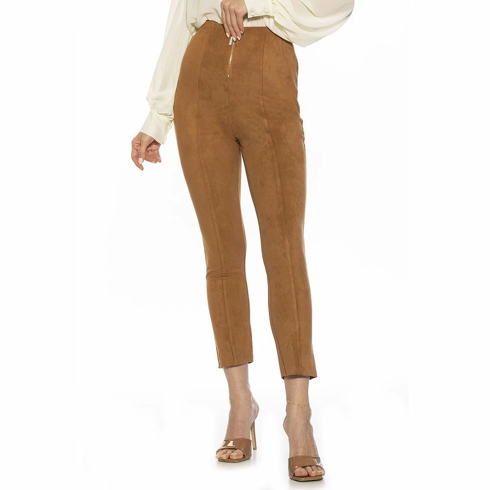 Women's ALEXIA ADMOR Faux Suede Fitted Skinny Pants - Image 4