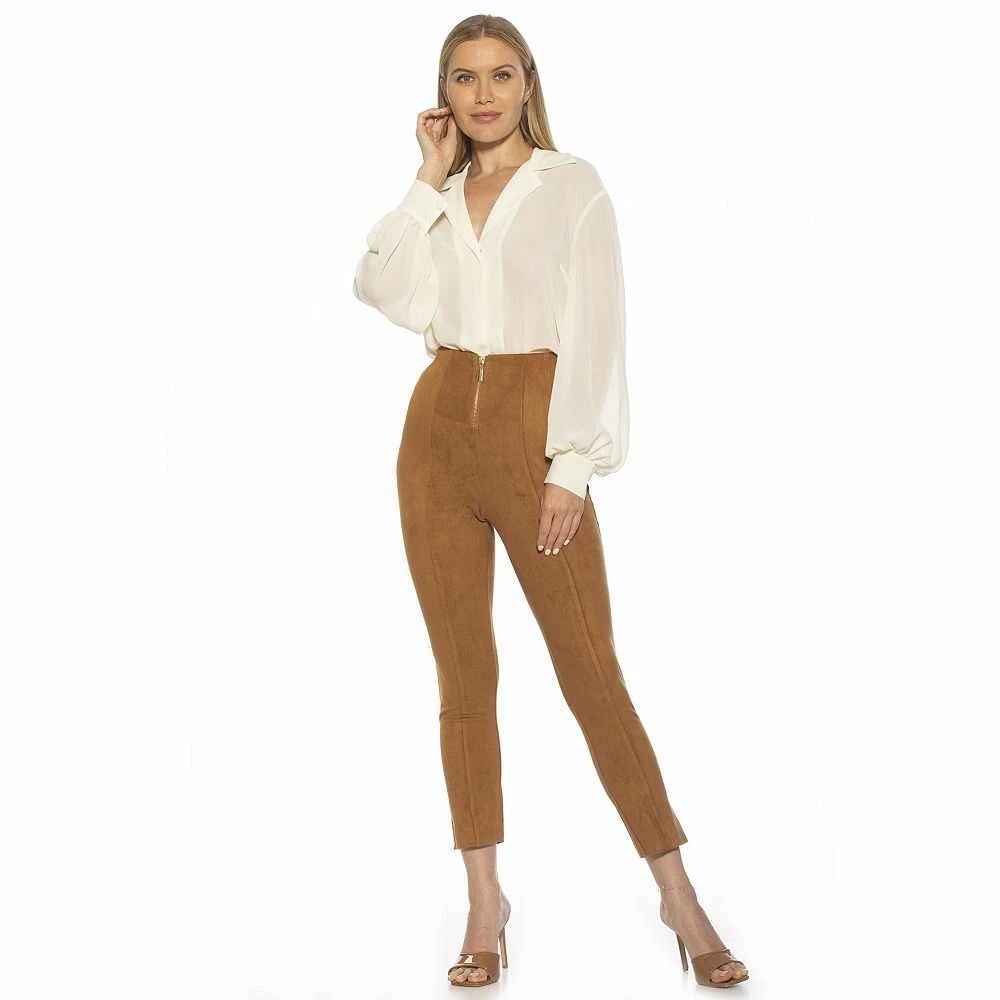 Women's ALEXIA ADMOR Faux Suede Fitted Skinny Pants - Image 5