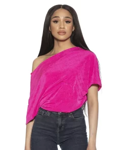 Women's ALEXIA ADMOR One Shoulder Draped Satin Bodysuit