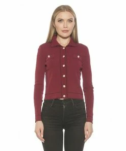 Women's ALEXIA ADMOR Dani Collared Long Sleeve Button Down Cardigan