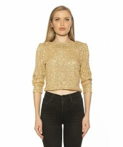 Women's ALEXIA ADMOR Blaire Puff Sleeve Sparkly Top