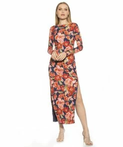 Women's ALEXIA ADMOR Lexy Long Sleeve Open Back Maxi Dress