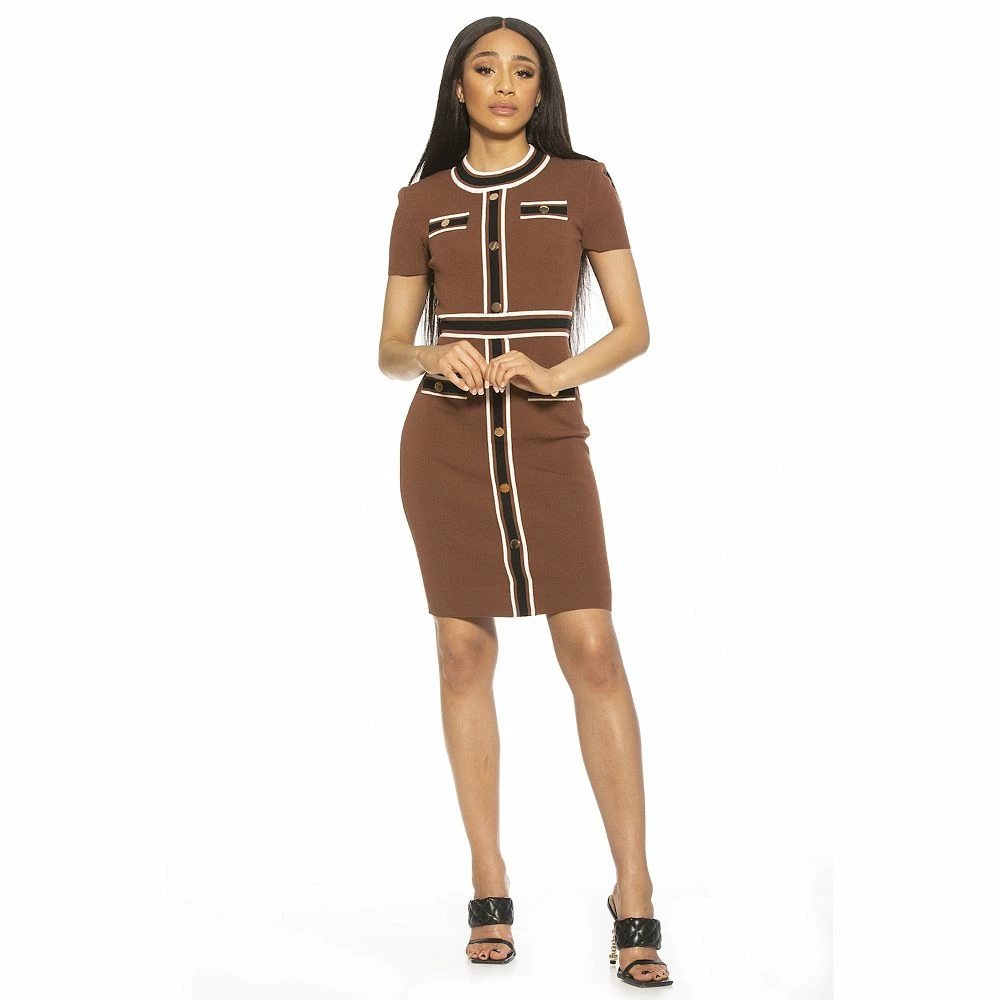 Women's ALEXIA ADMOR Nicki Colorblock Faux Snap Dress - Image 5