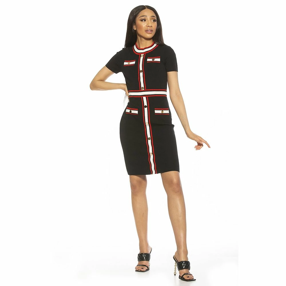 Women's ALEXIA ADMOR Nicki Colorblock Faux Snap Dress