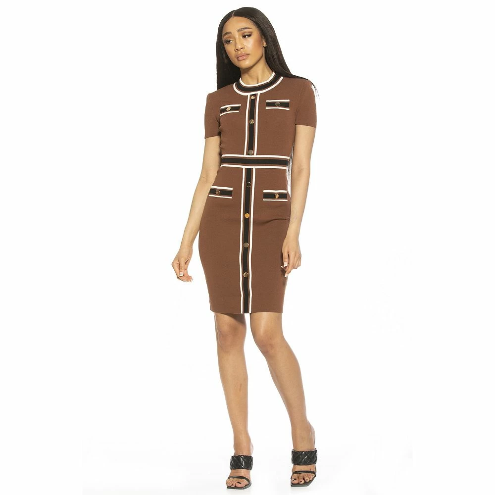 Women's ALEXIA ADMOR Nicki Colorblock Faux Snap Dress - Image 2