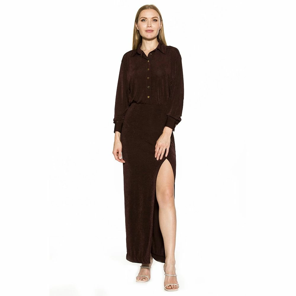 Women's ALEXIA ADMOR Rae Long Sleeve Button Down Maxi Dress - Image 3