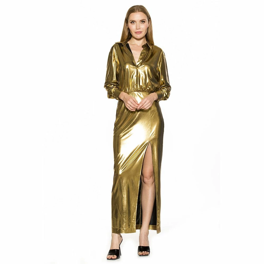 Women's ALEXIA ADMOR Rae Long Sleeve Button Down Maxi Dress - Image 5