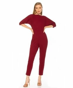Women's ALEXIA ADMOR Larson Cropped Boatneck Jumpsuit