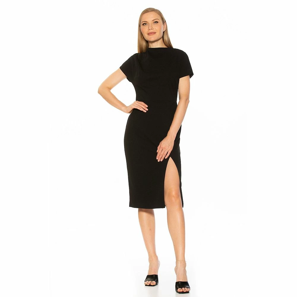 Women's ALEXIA ADMOR Vented Mockneck Midi Dress - Image 2