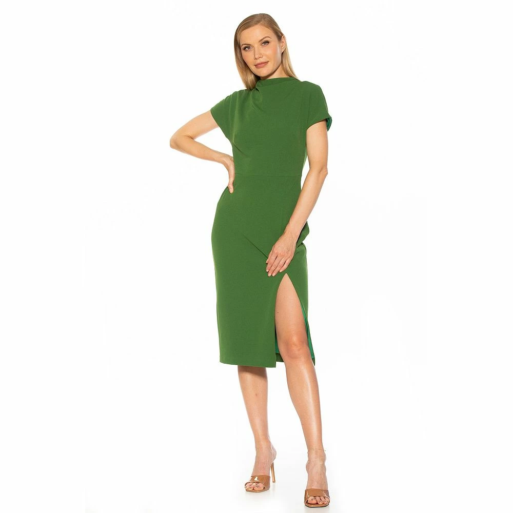 Women's ALEXIA ADMOR Vented Mockneck Midi Dress - Image 3