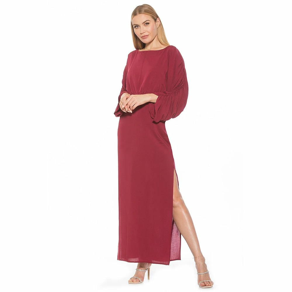 Women's ALEXIA ADMOR Shirred Sit Slit Maxi Dress