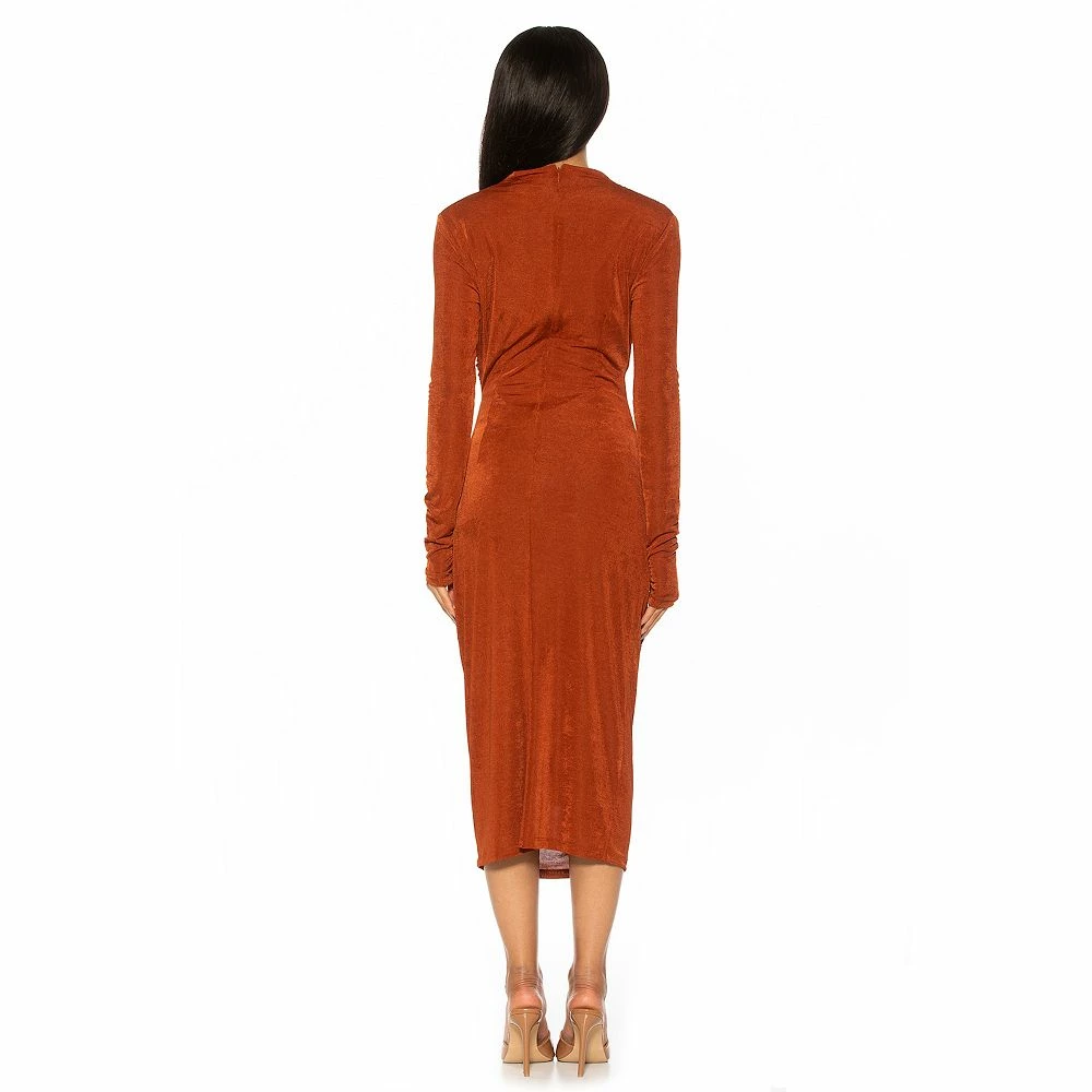 Women's ALEXIA ADMOR Draped Midi Sheath Dress - Image 4