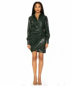 Women's ALEXIA ADMOR Draped Faux-Wrap Mini Dress