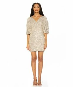 Women's ALEXIA ADMOR Draped Deep V Mini Dress