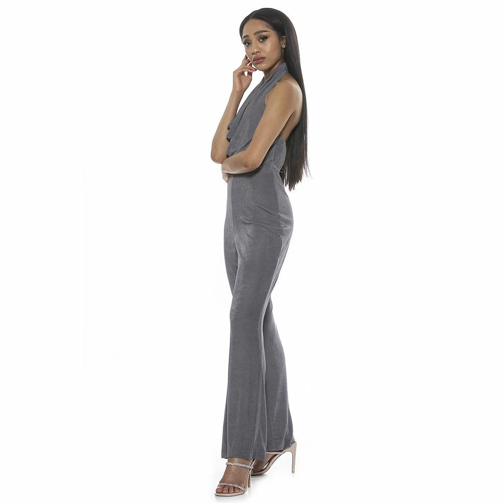 Women's ALEXIA ADMOR Leilani Draped Halter Neck Flared Jumpsuit - Image 4