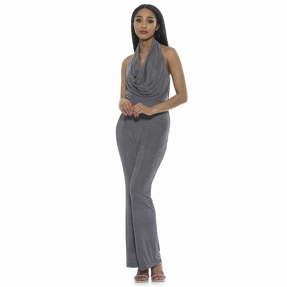 Women's ALEXIA ADMOR Leilani Draped Halter Neck Flared Jumpsuit - Image 5